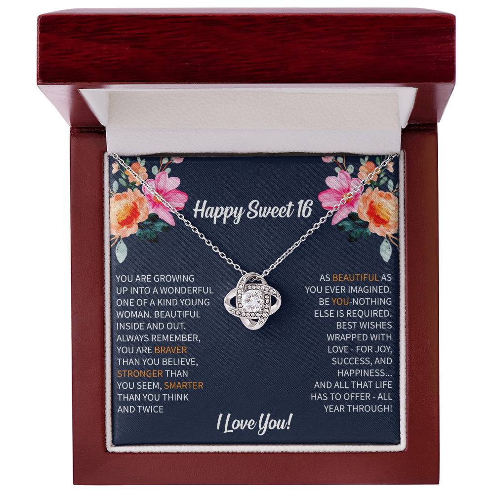 Sweet 16 Necklace - Sweet Sixteen, Daughter, Granddaughter, Niece, Friend, Heartfelt Card & Jewelry Gift for 16th Birthday - Beauty Belliss